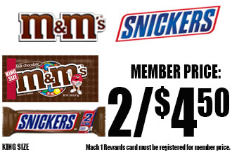 King Size M&M’s & Snickers