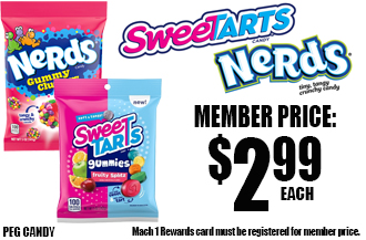 Sweetarts & Nerds Peg Candy